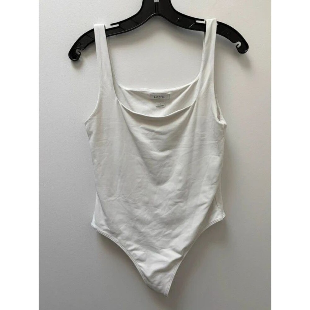Aritzia Babaton White Sleeveless Bodysuit Size Large